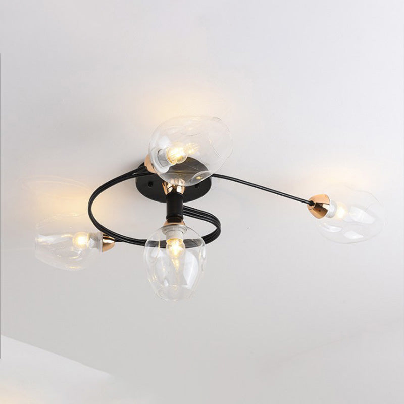 Lampa sufitowa Valentina, szklana, czarno-złota, do jadalni 20