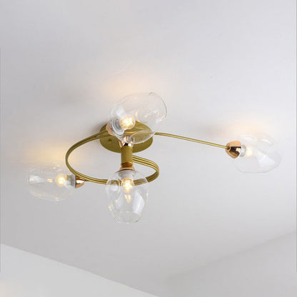 Lampa sufitowa Valentina, szklana, czarno-złota, do jadalni 21