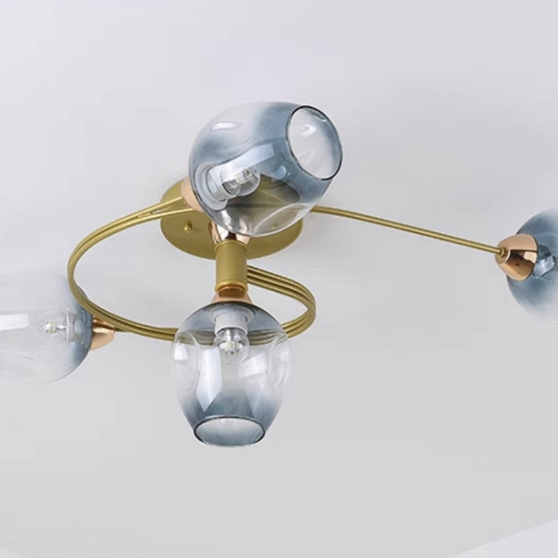 Lampa sufitowa Valentina, szklana, czarno-złota, do jadalni 24