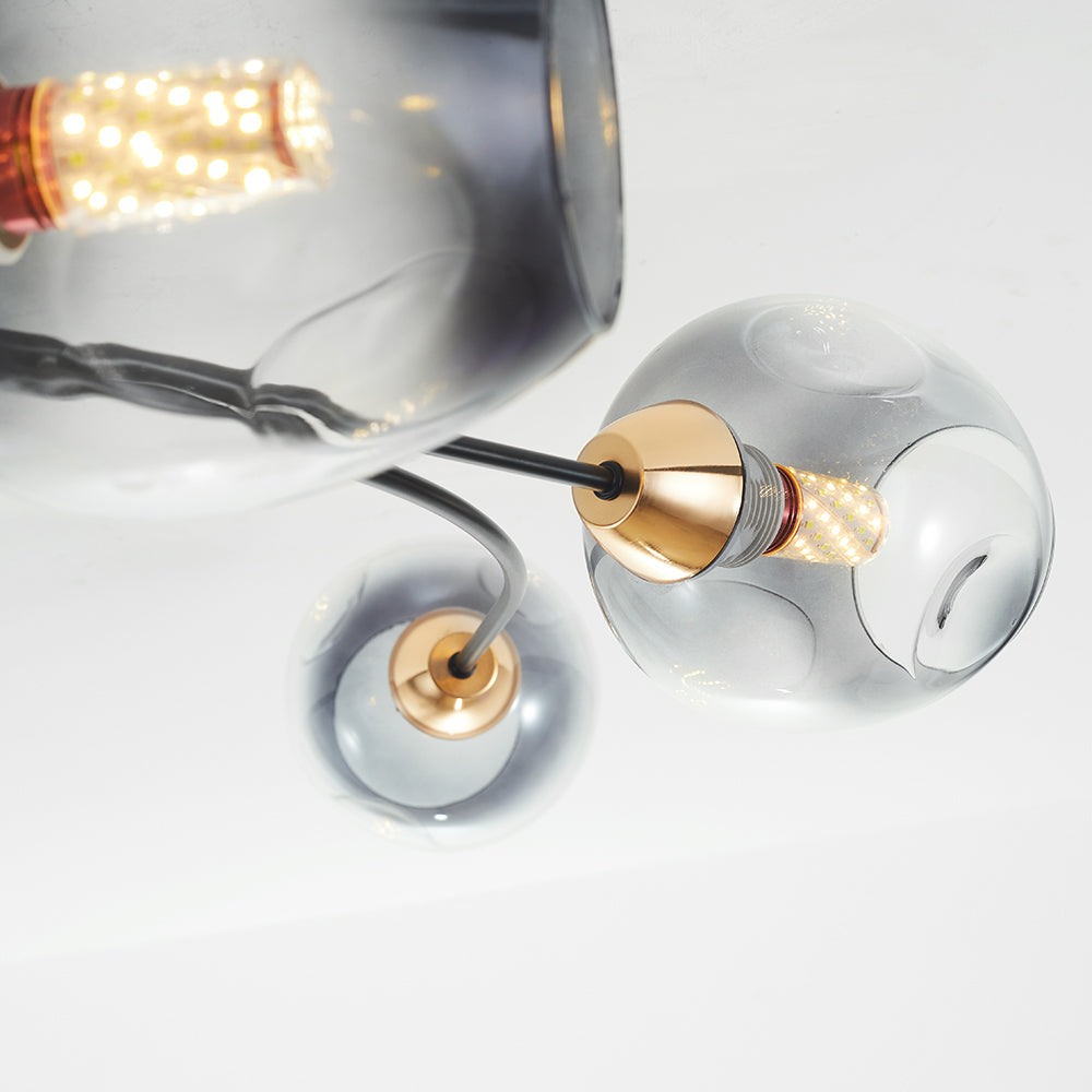 Lampa sufitowa Valentina, szklana, czarno-złota, do jadalni 31
