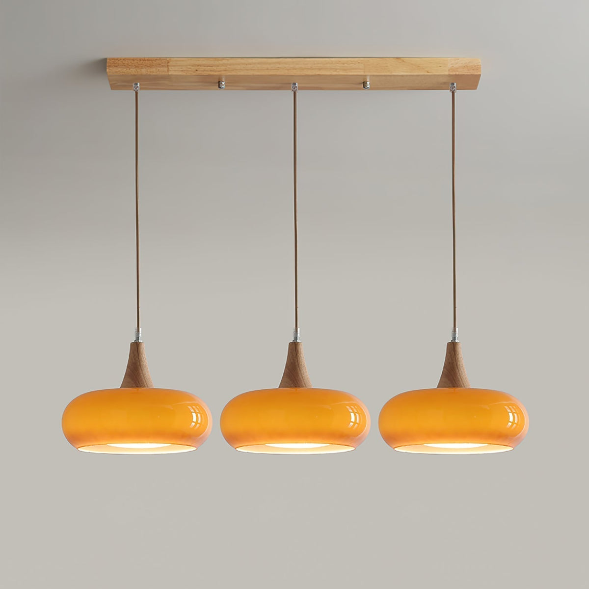 Lampa wisząca Charlotte drewniana 1/2/3 punkty świetlne 10