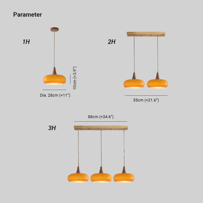 Lampa wisząca Charlotte drewniana 1/2/3 punkty świetlne 3