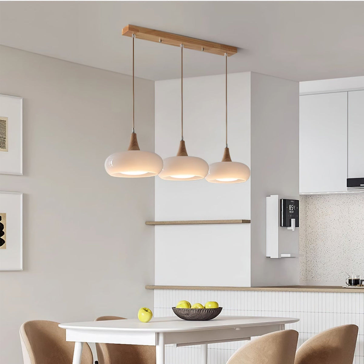 Lampa wisząca Charlotte drewniana 1/2/3 punkty świetlne 5