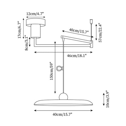 Lampa wisząca Flux Morandi z regulowanym ramieniem 4