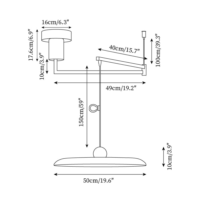 Lampa wisząca Flux Morandi z regulowanym ramieniem 5