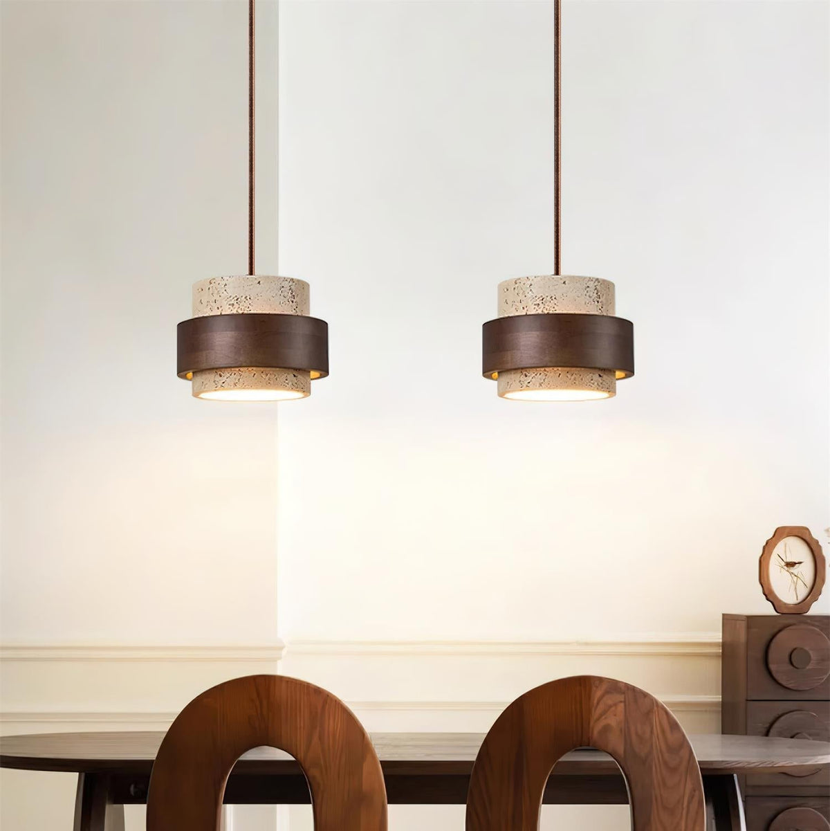 Lampa wisząca Perra z trawertynu 15