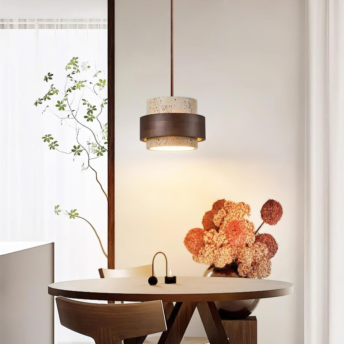 Lampa wisząca Perra z trawertynu 3