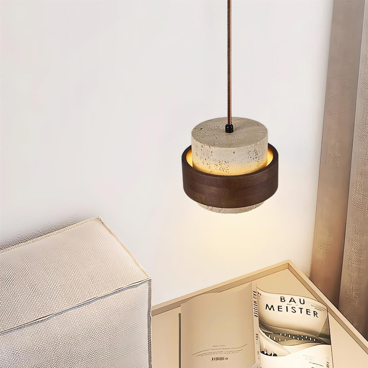 Lampa wisząca Perra z trawertynu 5