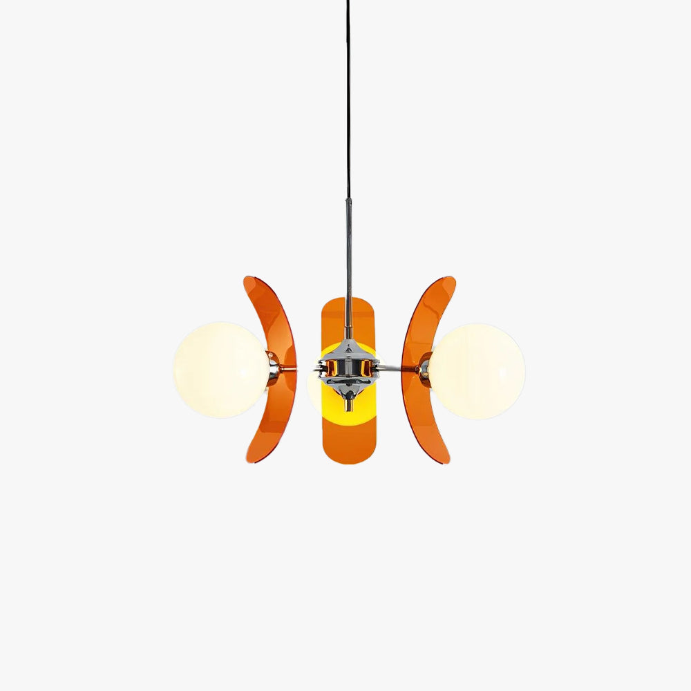 Lampa wisząca Ulano brązowa i pomarańczowa 1