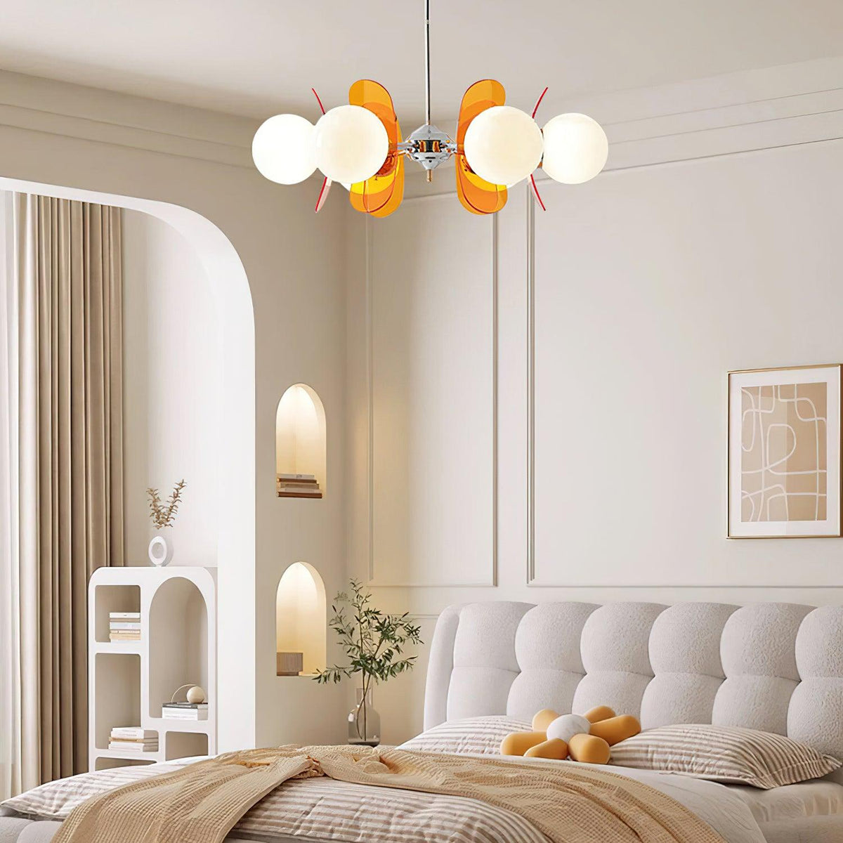 Lampa wisząca Ulano brązowa i pomarańczowa 10