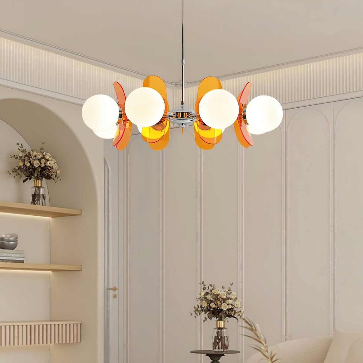 Lampa wisząca Ulano brązowa i pomarańczowa 12