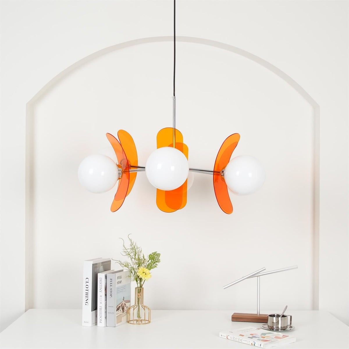 Lampa wisząca Ulano brązowa i pomarańczowa 2