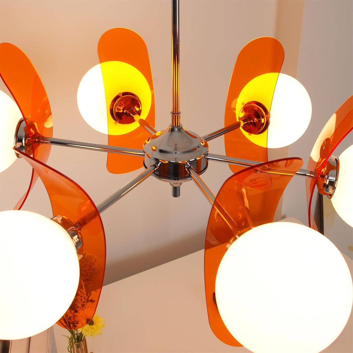 Lampa wisząca Ulano brązowa i pomarańczowa 35