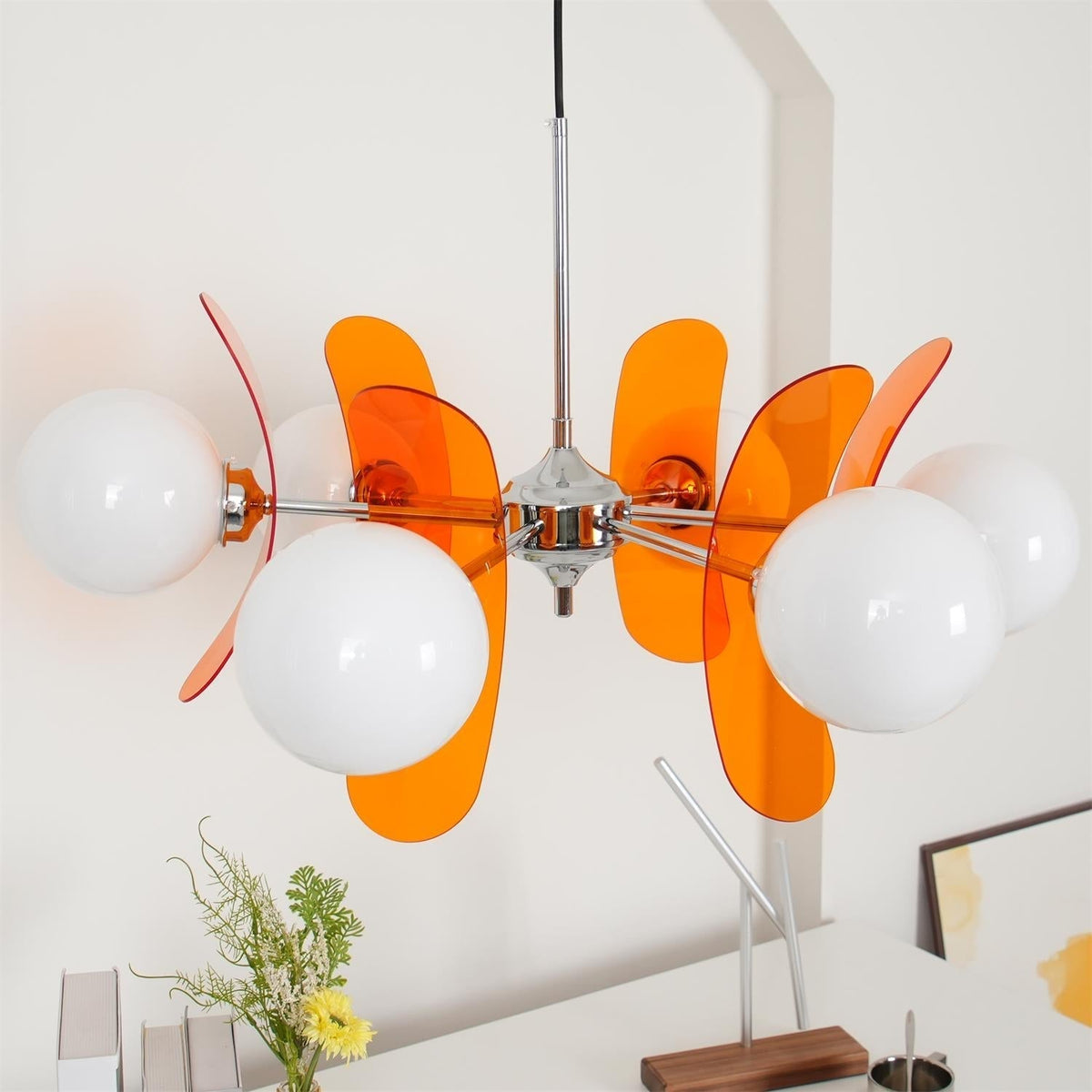 Lampa wisząca Ulano brązowa i pomarańczowa 37