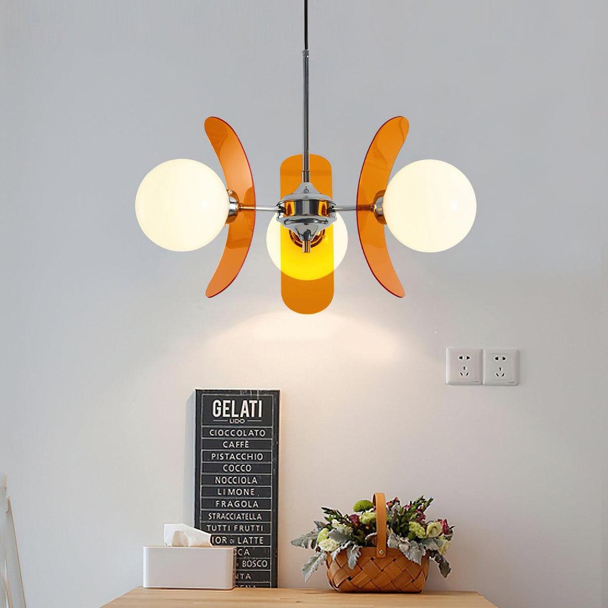 Lampa wisząca Ulano brązowa i pomarańczowa 4
