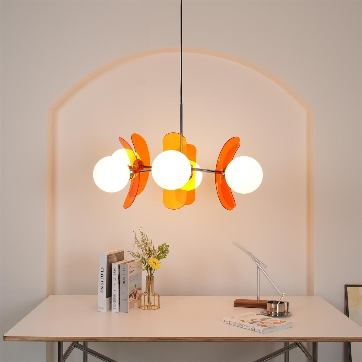 Lampa wisząca Ulano brązowa i pomarańczowa 40