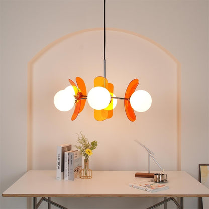 Lampa wisząca Ulano brązowa i pomarańczowa 40