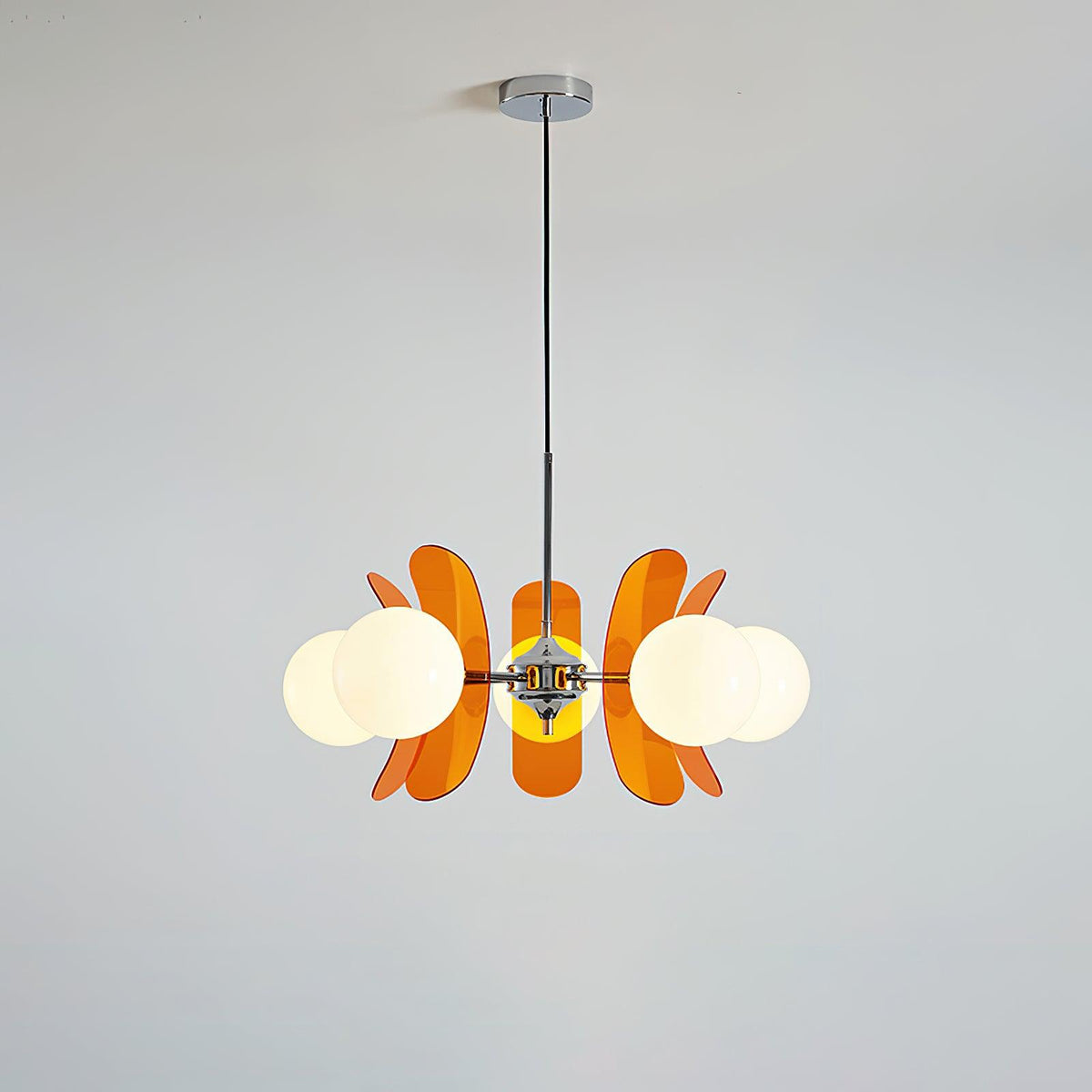 Lampa wisząca Ulano brązowa i pomarańczowa 44