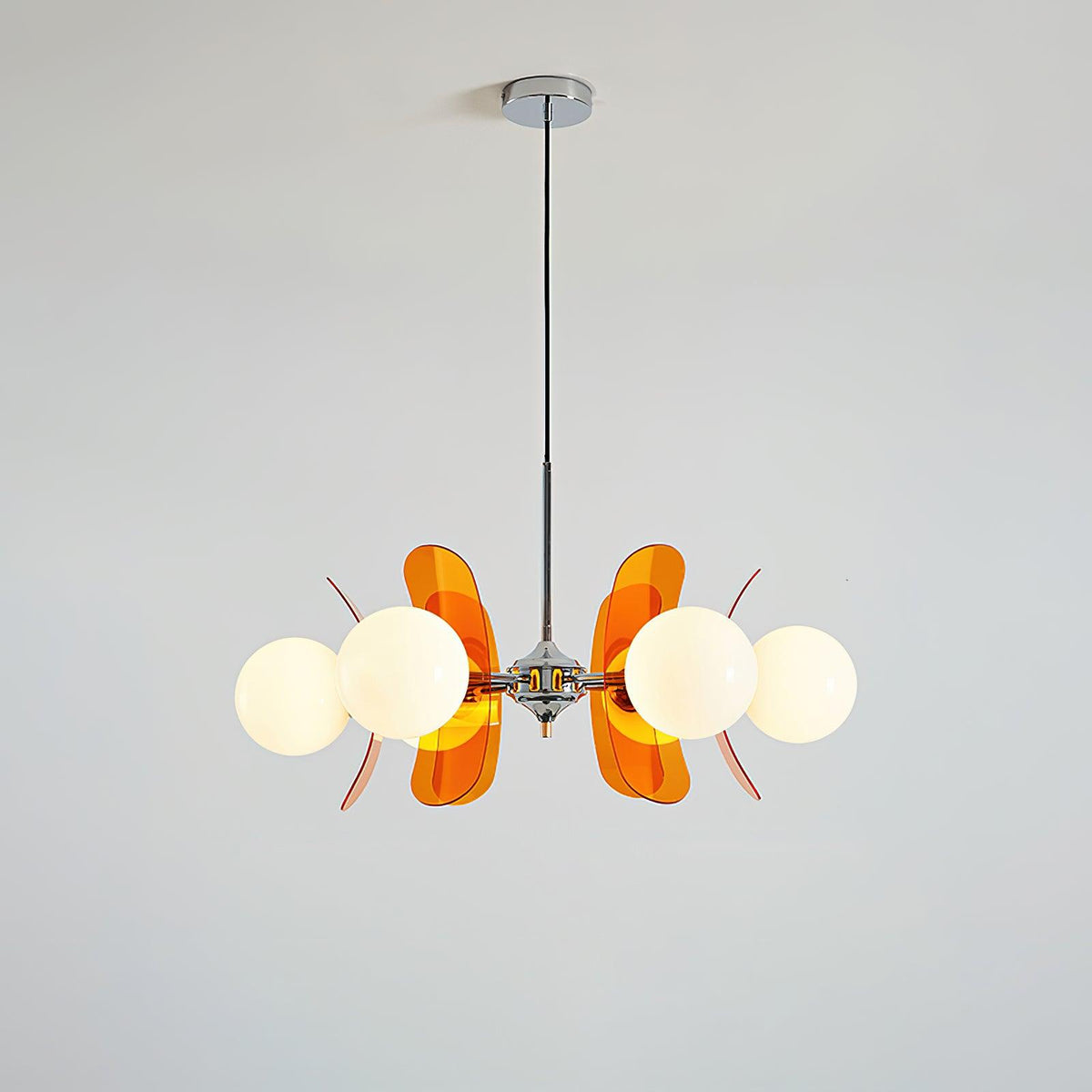 Lampa wisząca Ulano brązowa i pomarańczowa 46