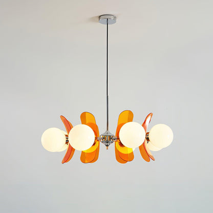 Lampa wisząca Ulano brązowa i pomarańczowa 48