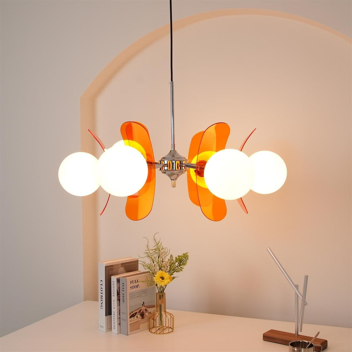 Lampa wisząca Ulano brązowa i pomarańczowa 5