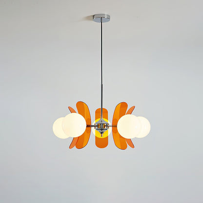 Lampa wisząca Ulano brązowa i pomarańczowa 52