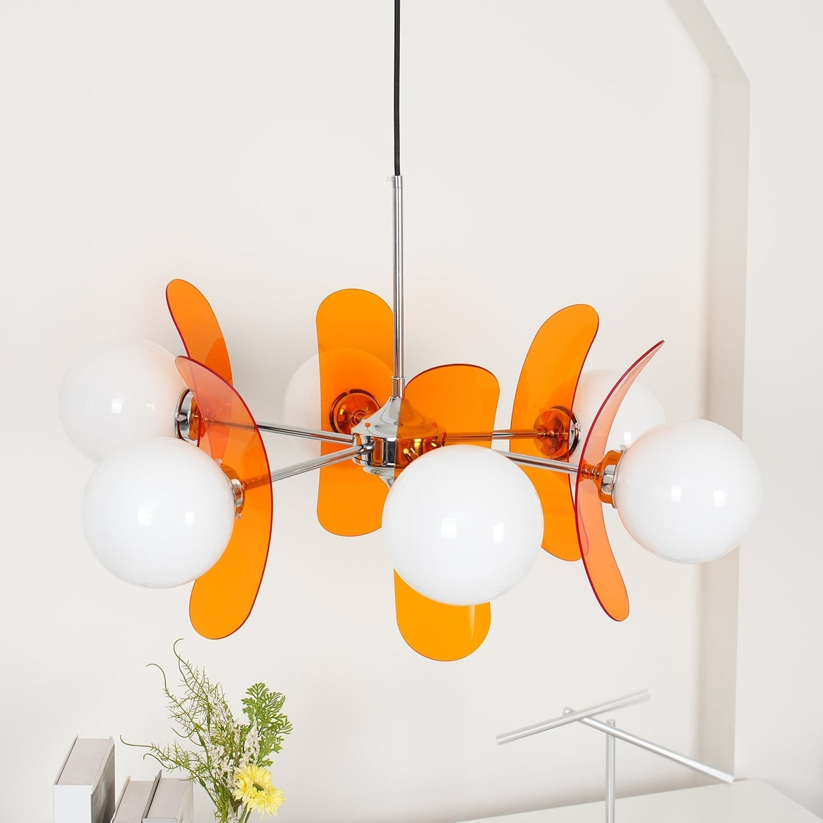 Lampa wisząca Ulano brązowa i pomarańczowa 7