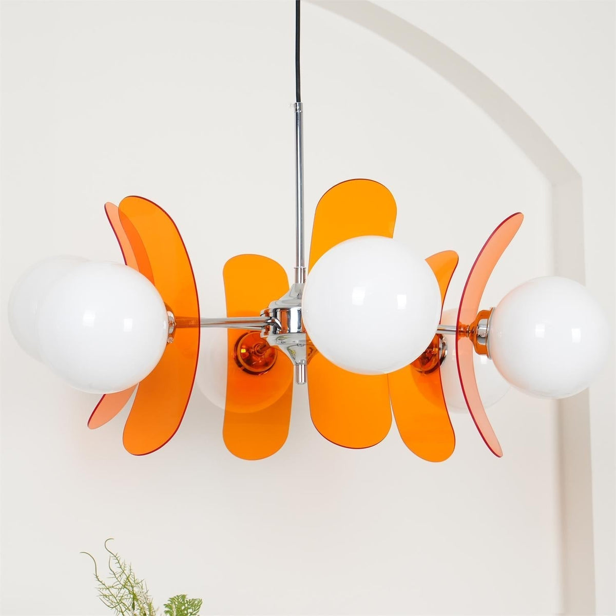 Lampa wisząca Ulano brązowa i pomarańczowa 8