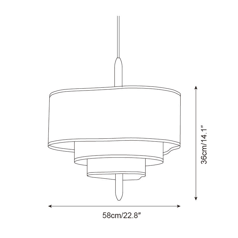 Lampa wisząca z tkaniny Ophel Green 13