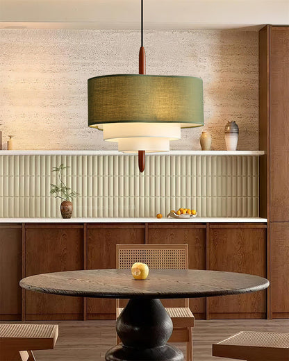 Lampa wisząca z tkaniny Ophel Green 3