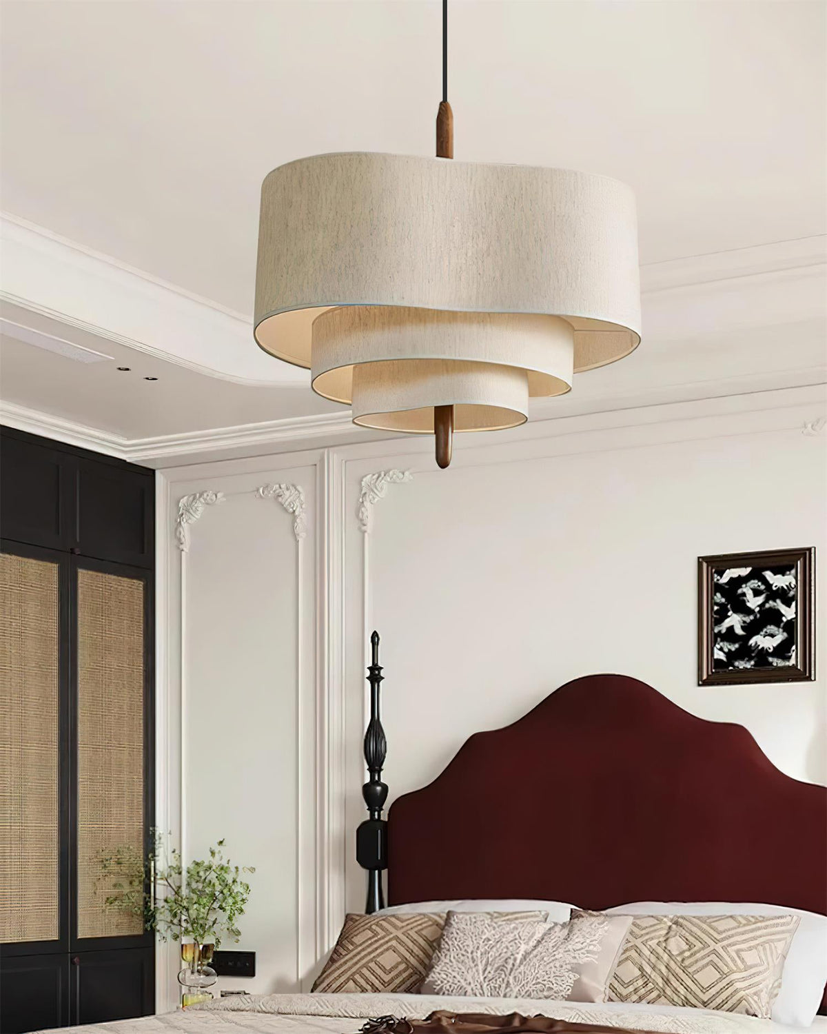 Lampa wisząca z tkaniny Ophel Green 4
