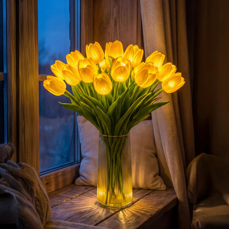 Lampka nocna na baterie z bukietem tulipanów – miękkie światło w kompaktowym wydaniu 3