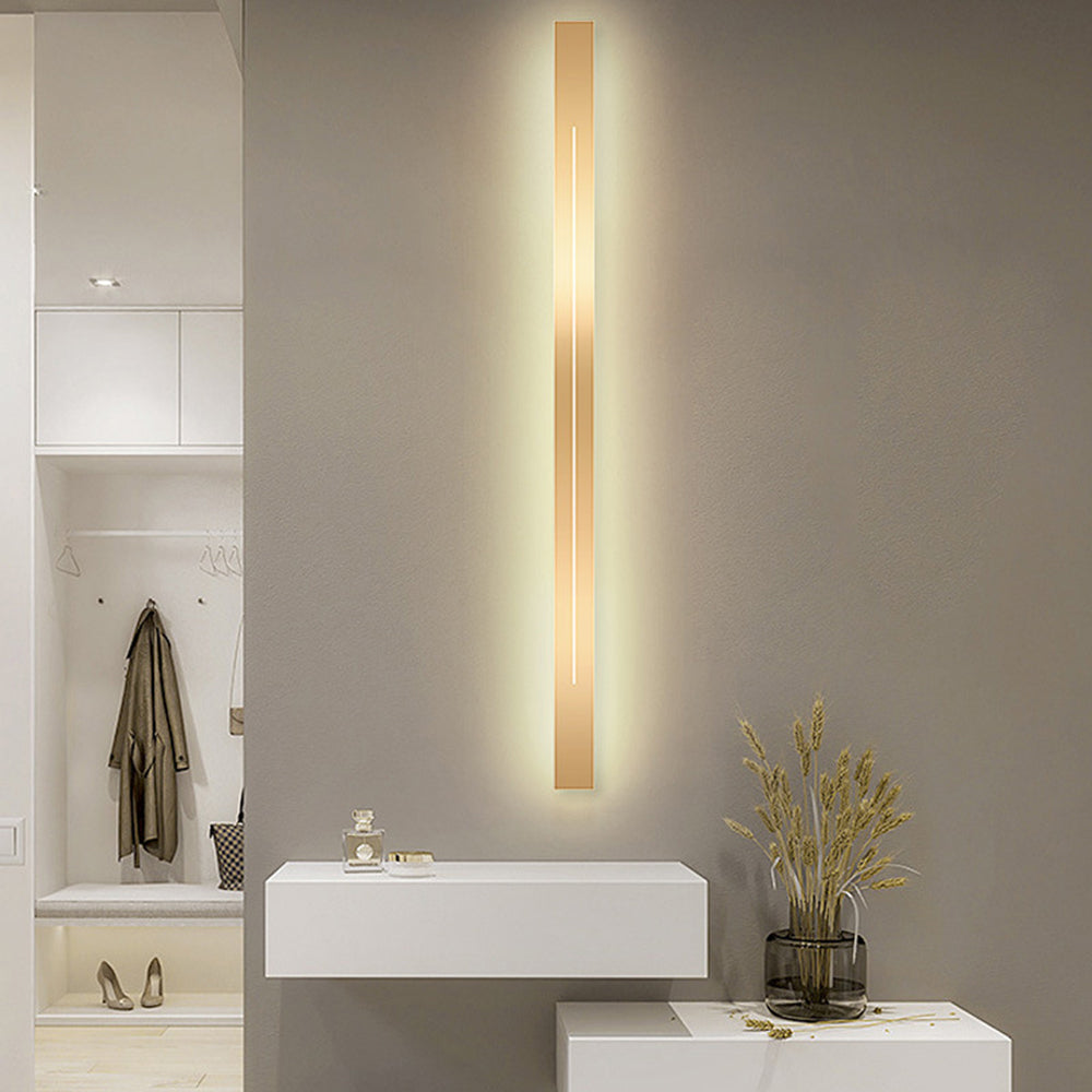 Liniowa lampa ścienna Azin, czarna/złota, do salonu 7