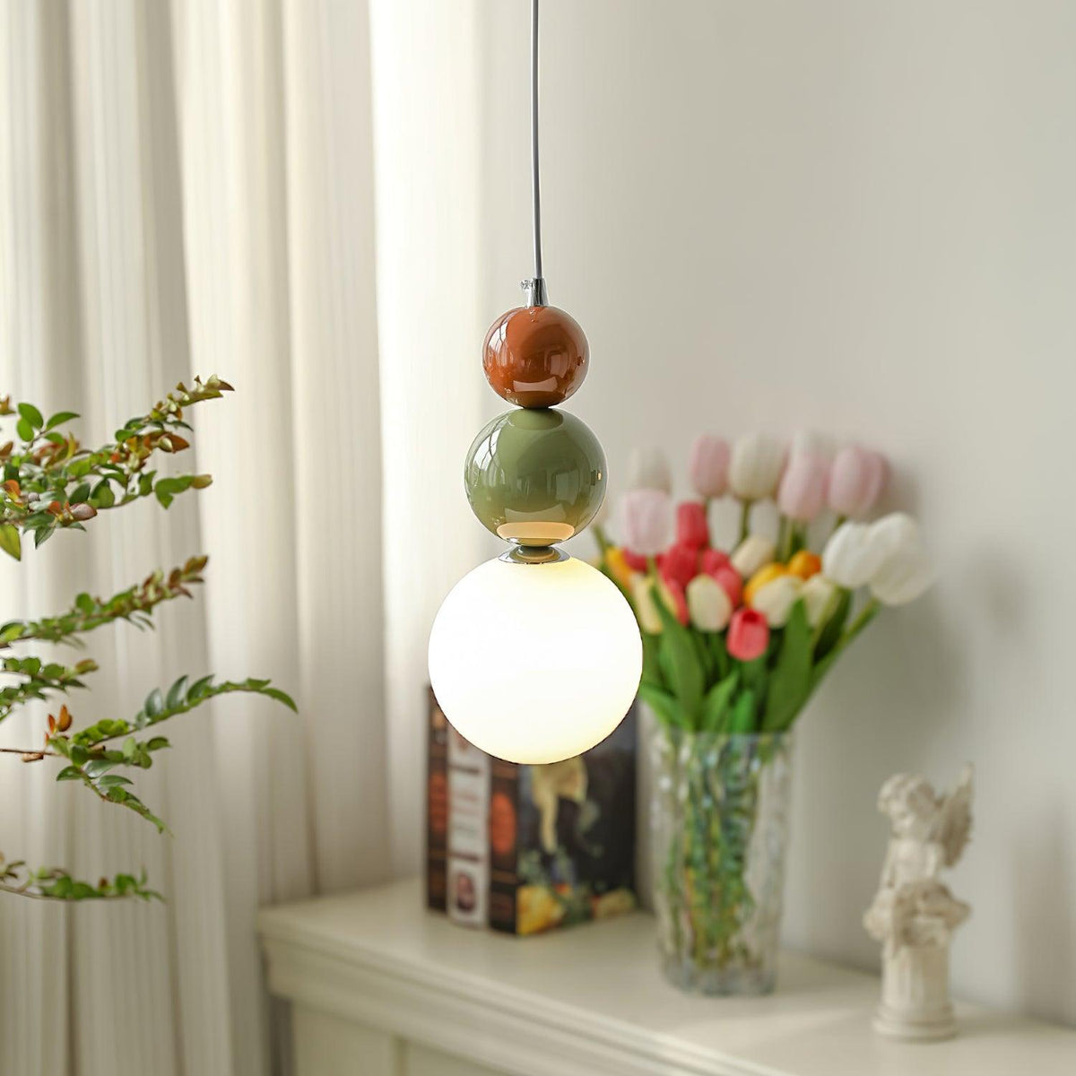 Minimalistyczna lampa wisząca Lunetta ze szkła 19