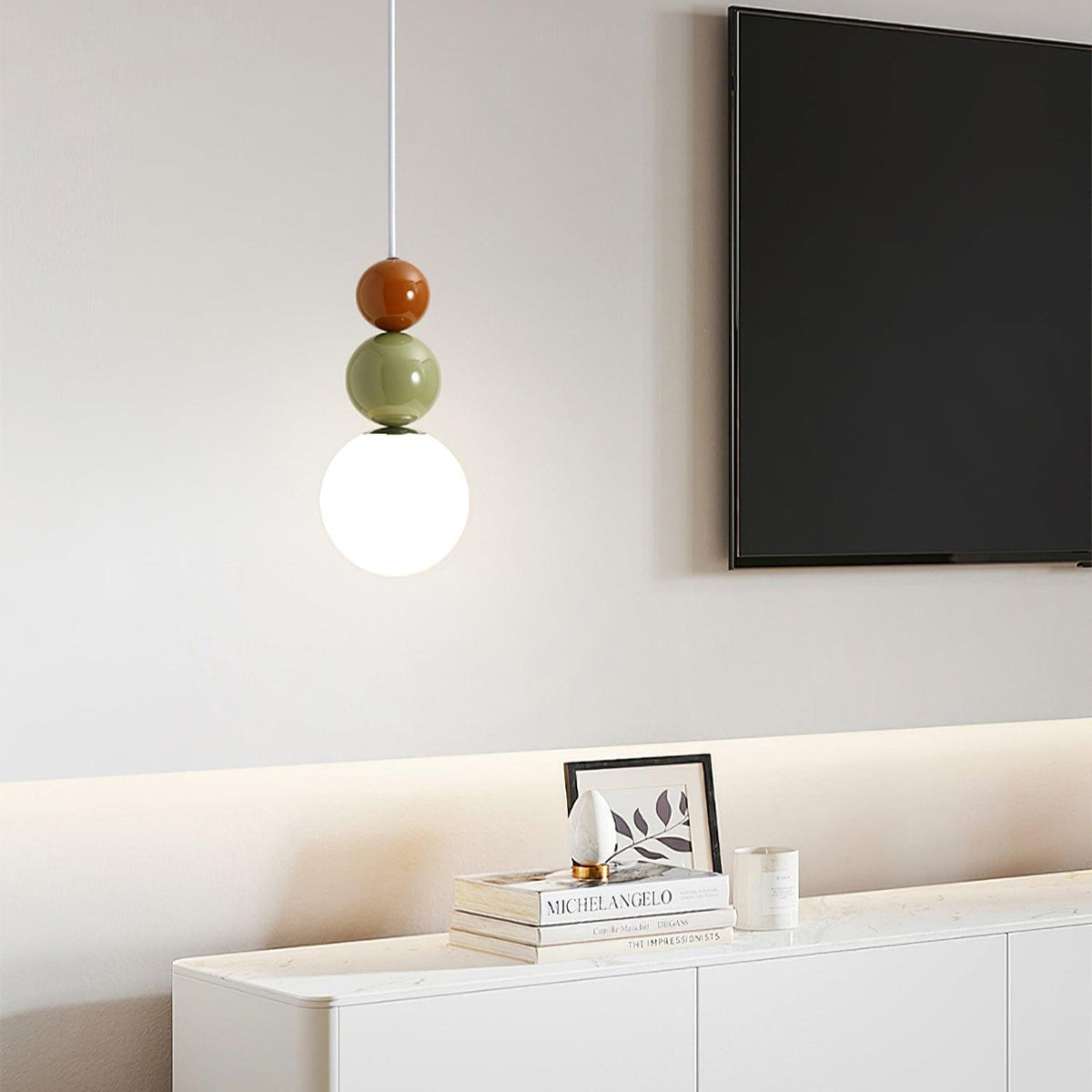 Minimalistyczna lampa wisząca Lunetta ze szkła 8