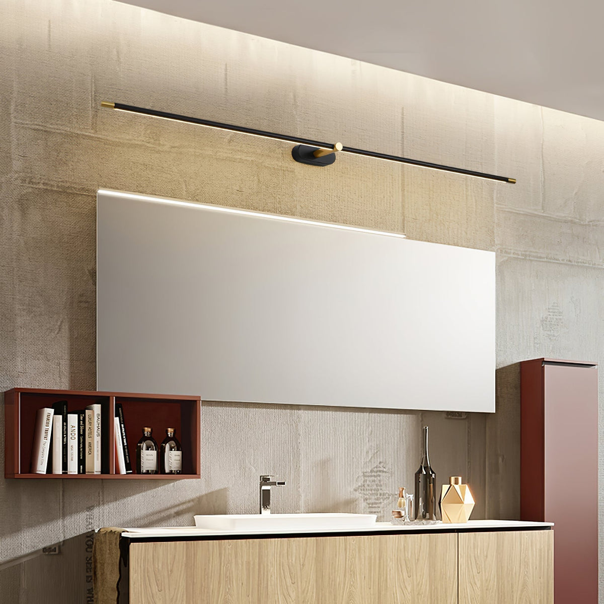 Minimalistyczna liniowa lampa ścienna Flano z akumulatorem 35