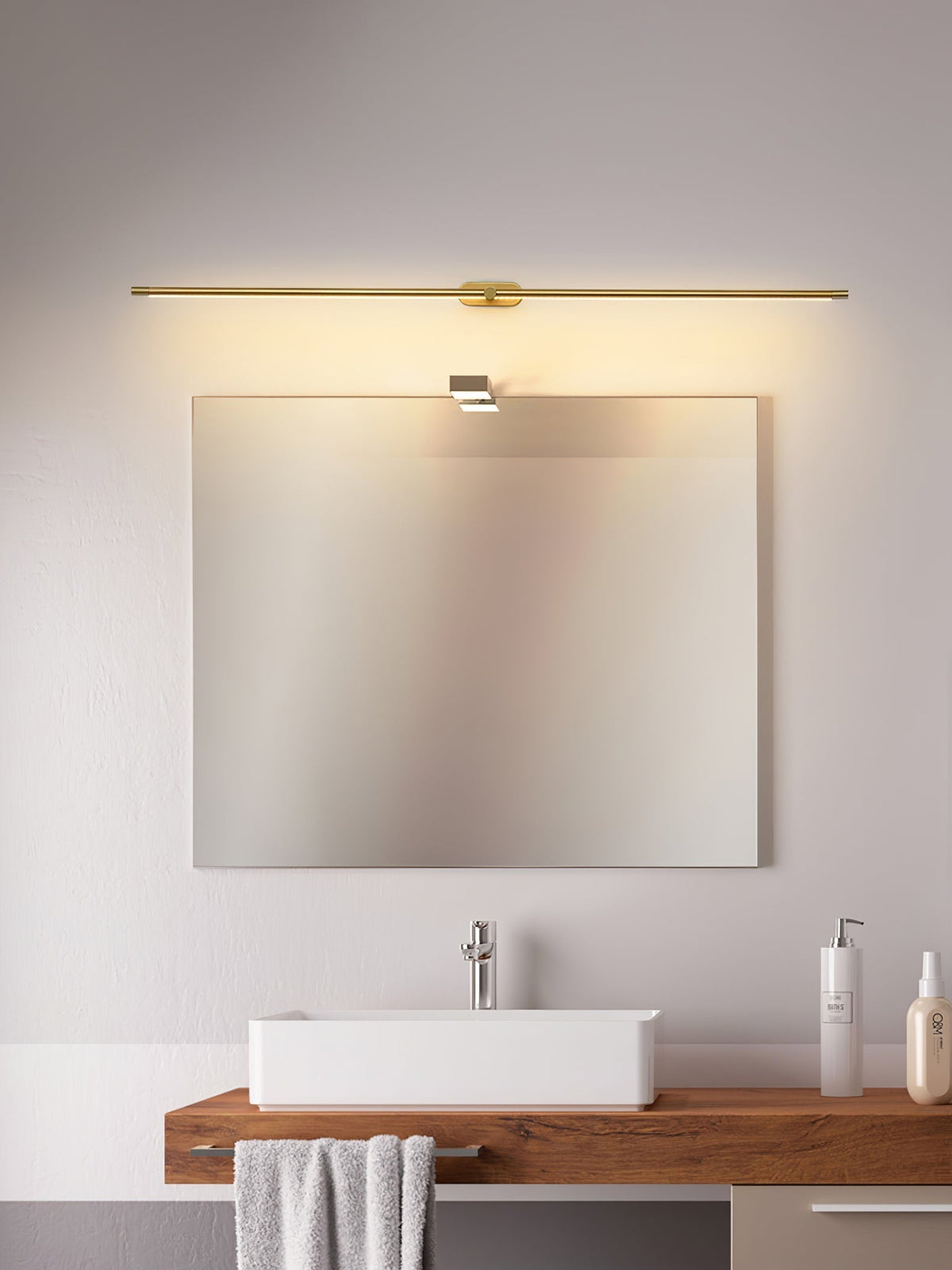 Minimalistyczna liniowa lampa ścienna Flano z akumulatorem 36