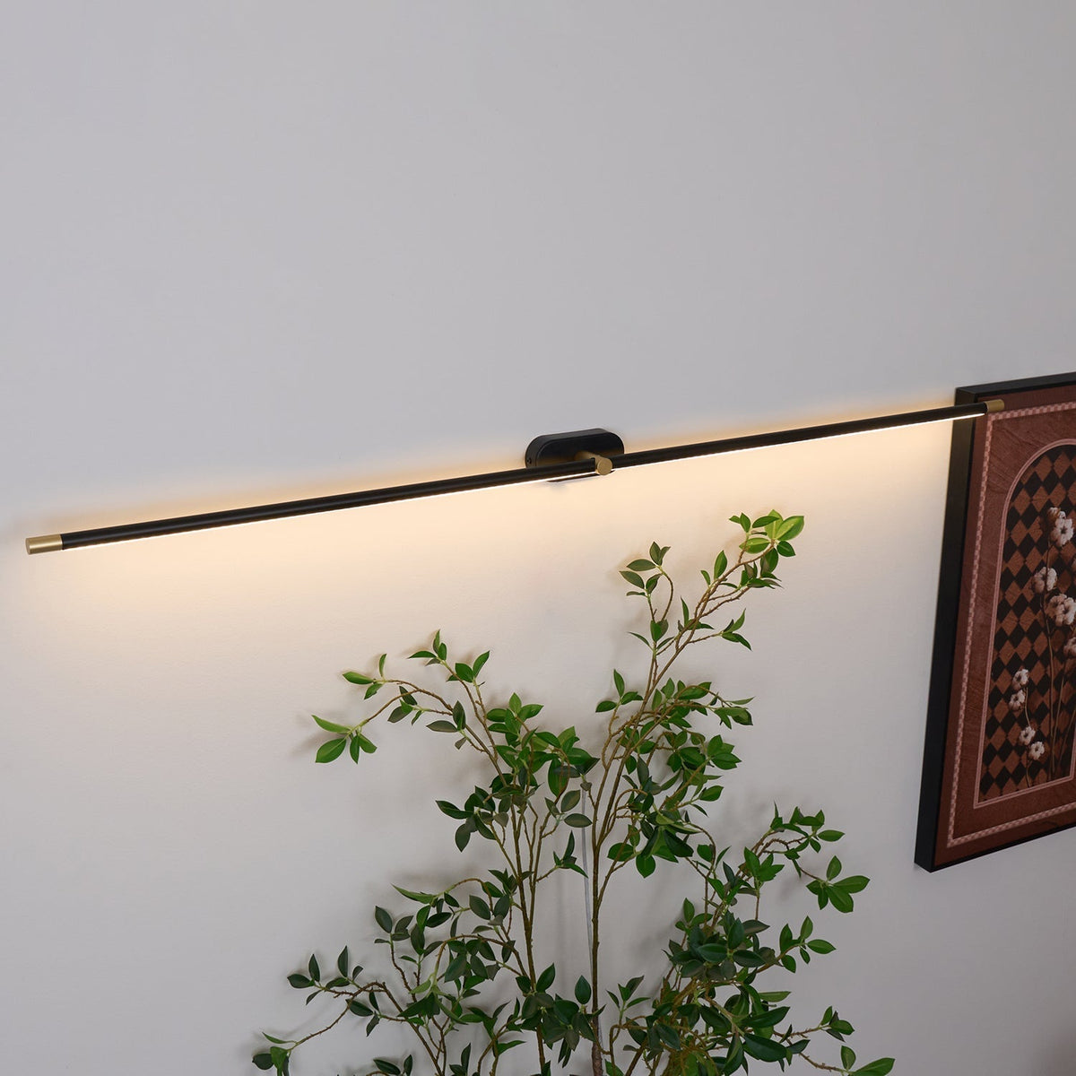Minimalistyczna liniowa lampa ścienna Flano z akumulatorem 50