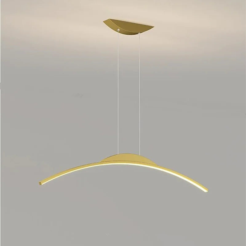 Minimalistyczna liniowa lampa wisząca Floa z metalu i pilotem 9