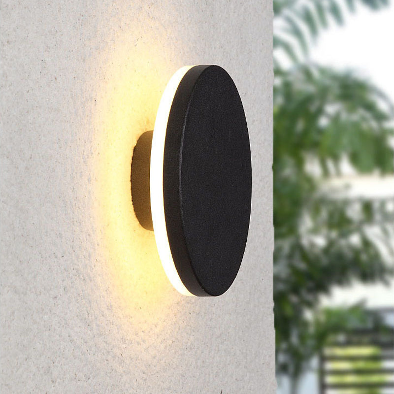 Minimalistyczna zewnętrzna lampa ścienna LED Klyne, okrągła/kwadratowa, czarna/biała 12