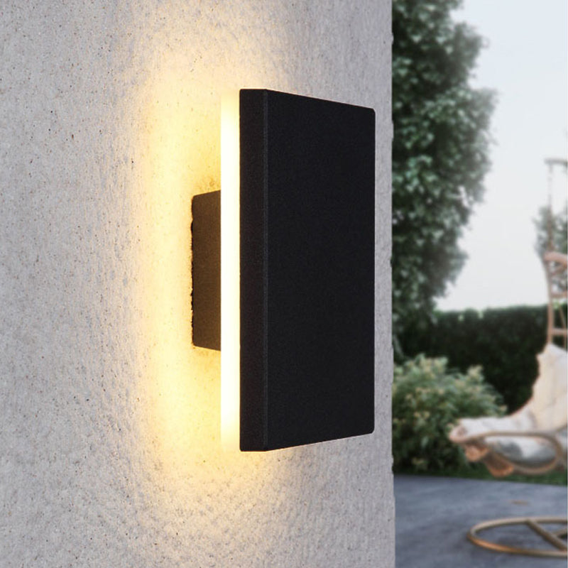Minimalistyczna zewnętrzna lampa ścienna LED Klyne, okrągła/kwadratowa, czarna/biała 15