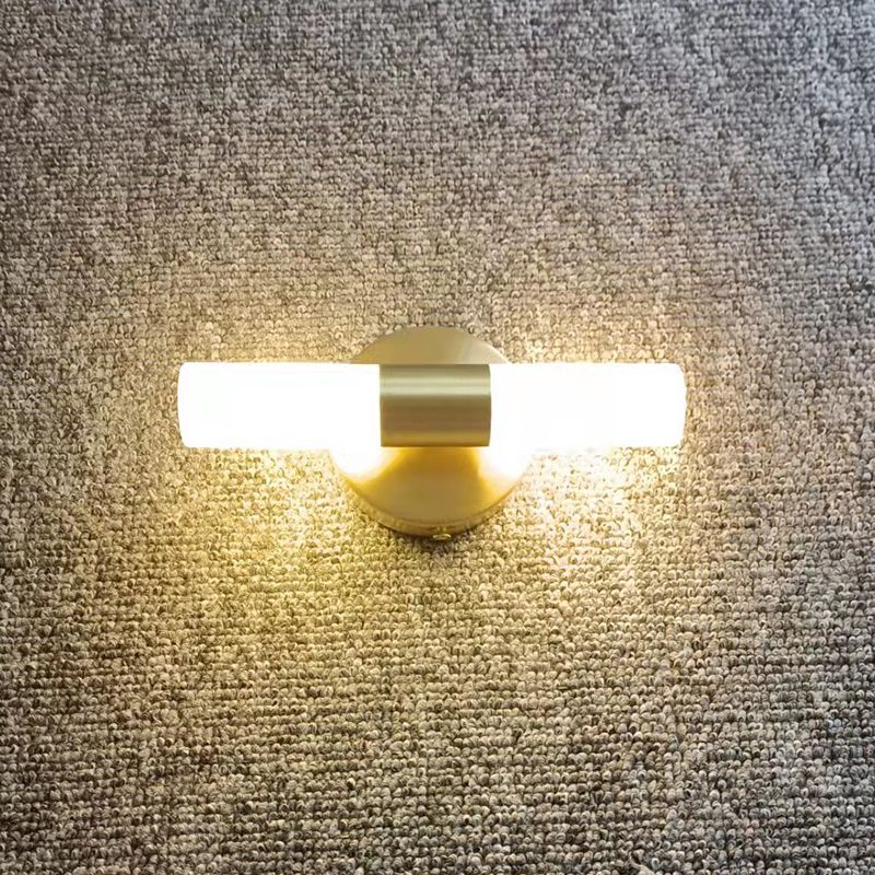 Nowoczesna cylindryczna metalowa lampa ścienna LED Arisha, złota 12