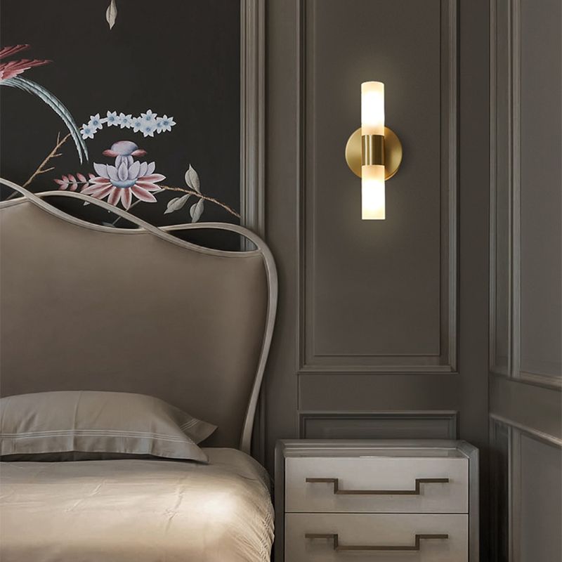 Nowoczesna cylindryczna metalowa lampa ścienna LED Arisha, złota 16