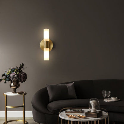 Nowoczesna cylindryczna metalowa lampa ścienna LED Arisha, złota 3