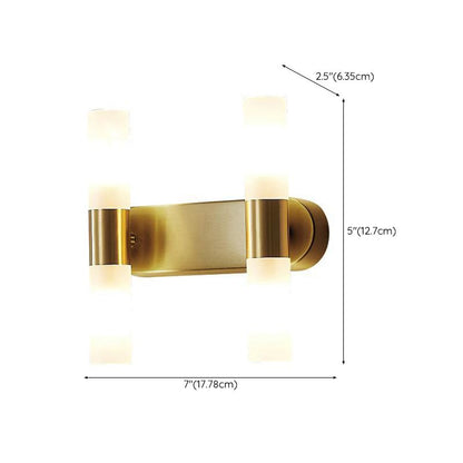 Nowoczesna cylindryczna metalowa lampa ścienna LED Arisha, złota 7