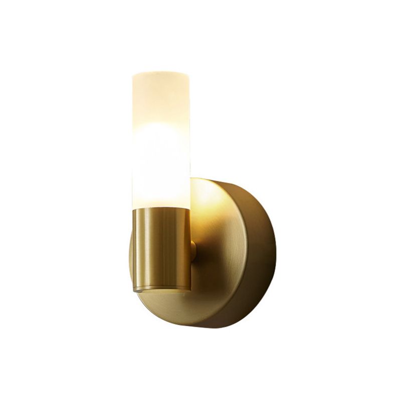 Nowoczesna cylindryczna metalowa lampa ścienna LED Arisha, złota 9