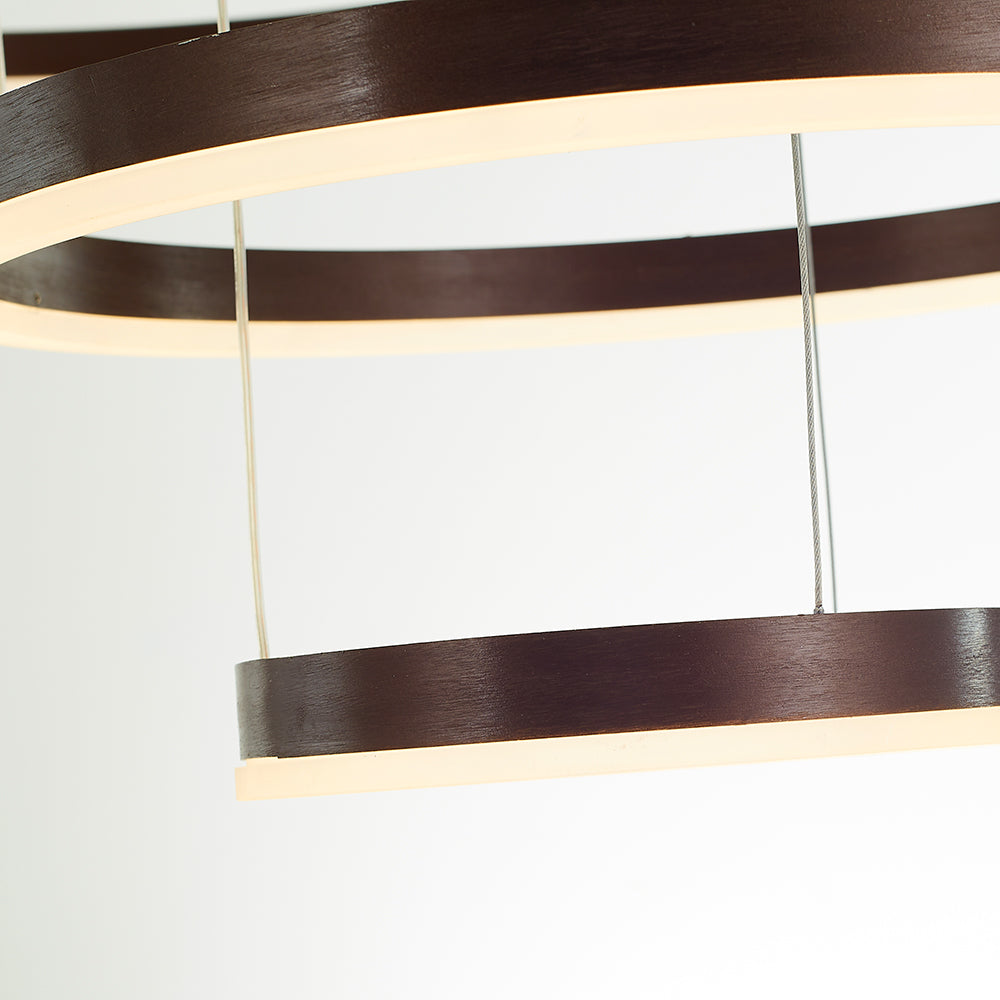 Nowoczesna lampa wisząca Remi z pierścieniami – metalowa, czarna/złota/kawa 37