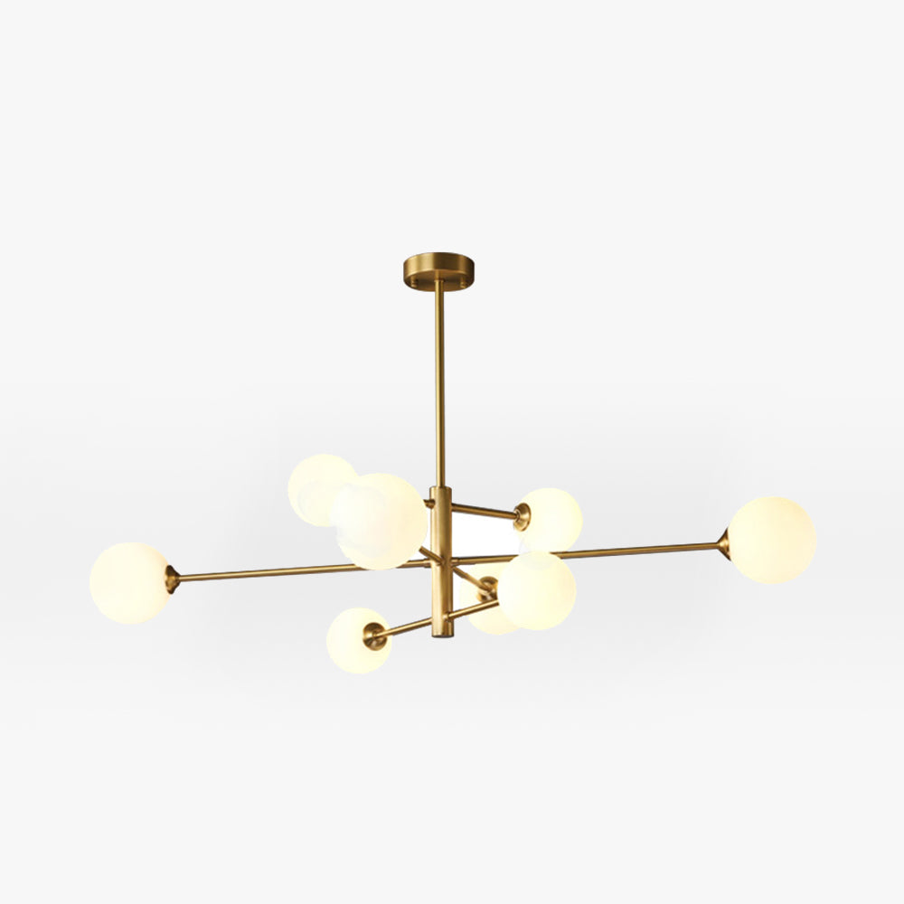 Nowoczesna lampa wisząca Truva Bubble. Miedź/Szkło. Czarny/Miedź. Salon 1