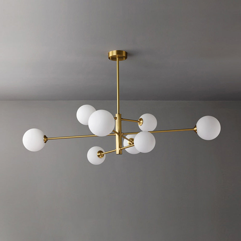 Nowoczesna lampa wisząca Truva Bubble. Miedź/Szkło. Czarny/Miedź. Salon 10