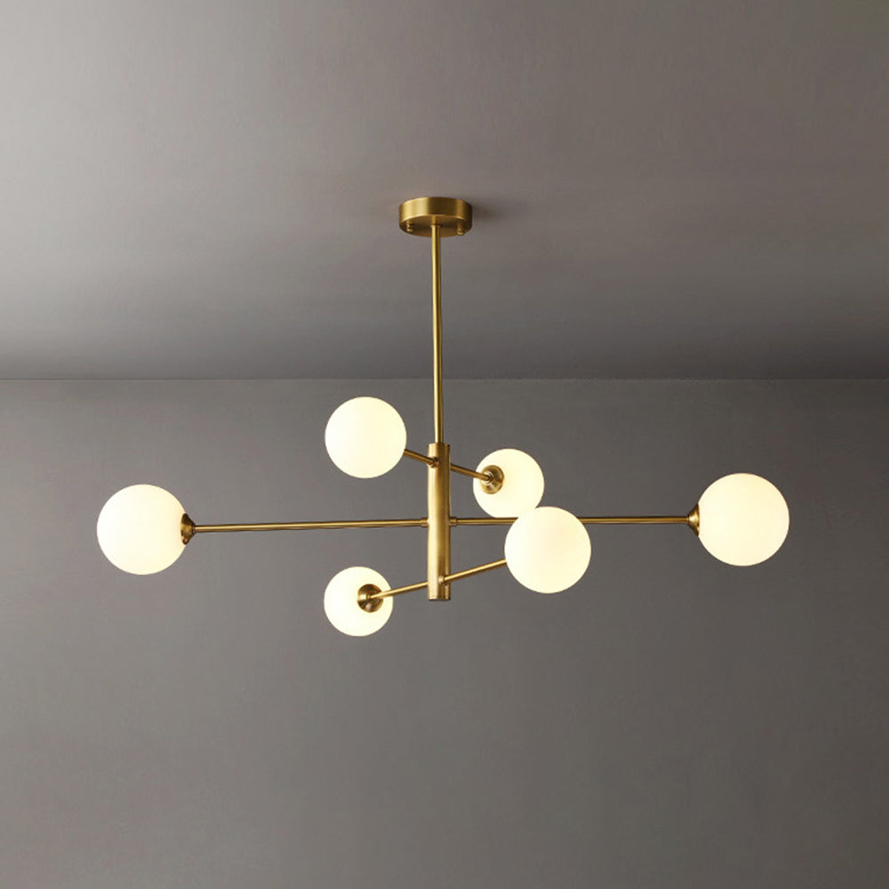 Nowoczesna lampa wisząca Truva Bubble. Miedź/Szkło. Czarny/Miedź. Salon 13